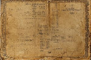 古代教育典籍与手稿特写，泛黄纸张上的文字记录了历史上打光屁股等体罚形式的演变脉络